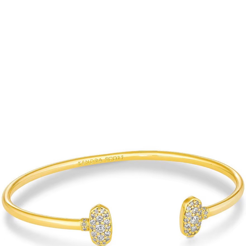 Kendra Scott Gold Heart Cuff Bracelet with Crystal Accents